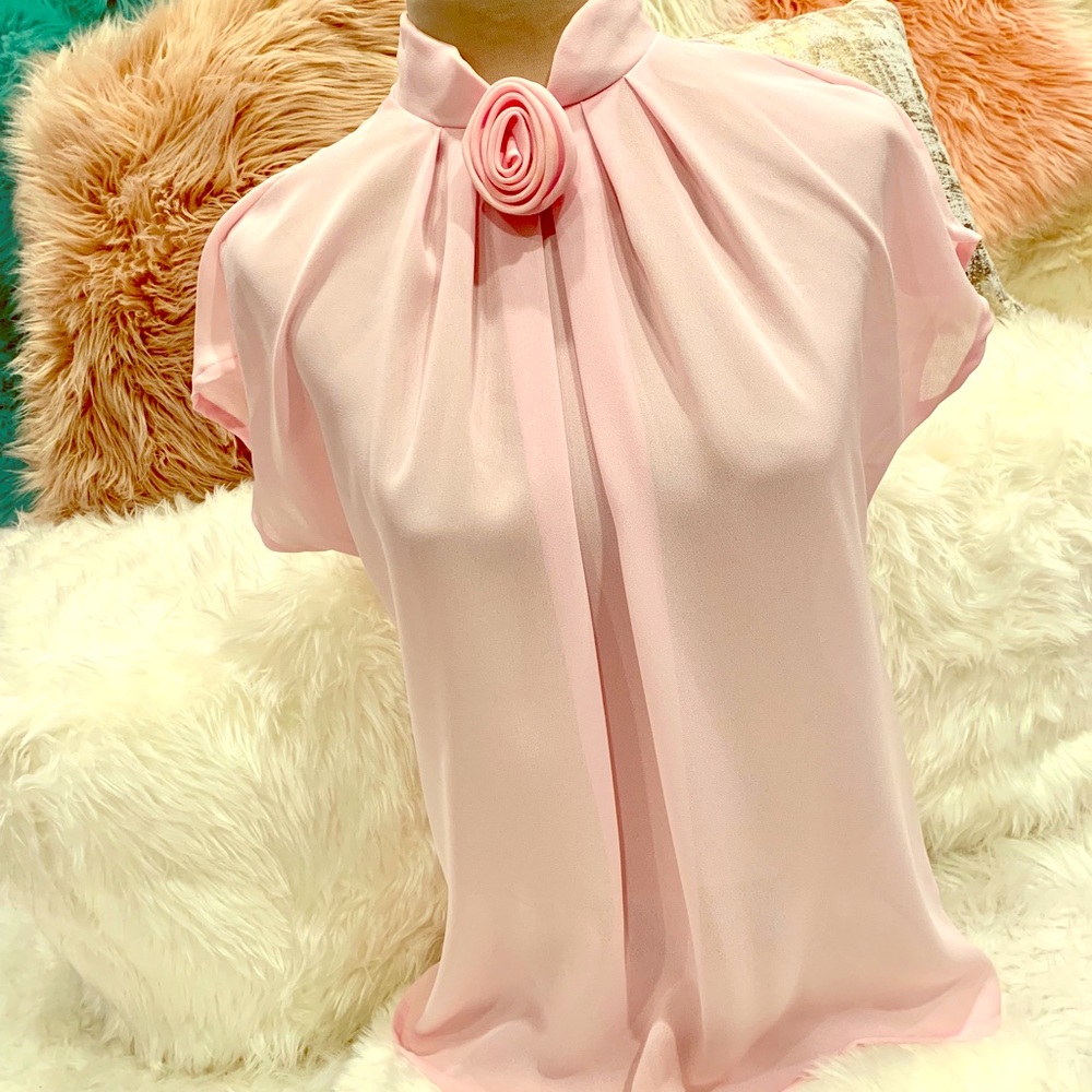 Light Pink Rose Top with Rosette.